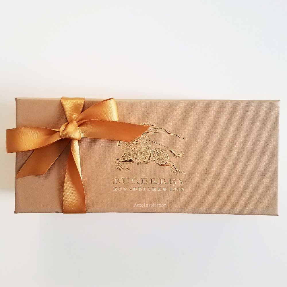 BURBERRY GOLD EMBOSSED SUNGLASSES GIFT BOX +RIBBON